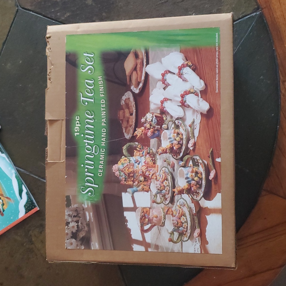 Springtime Tea Set - 19pc Ceramic Hand Painted Finish